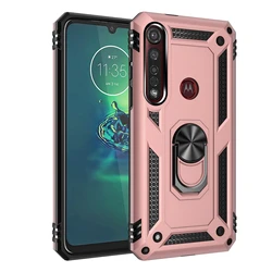 Hybrid Dual Layer Protective Phone Cover for MOTO E6 Plus (Rose gold)