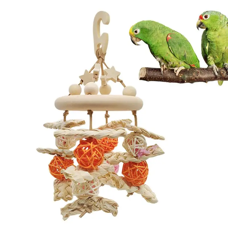 

Bird Toys For Parrots Educational Chewing Bird Toy Durable Log Chewing Pendants Creative Bird Training Supplies Bird Accessories