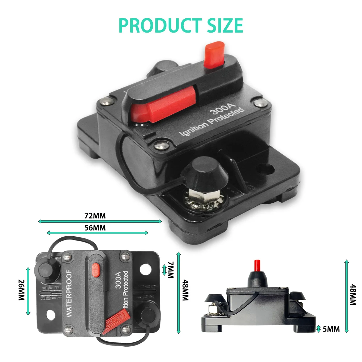 Circuit Breaker Power Protect Fuse 30-300 A Amp Manual Reset for Car Auto Boat Stereo Audio circuit breaker car fuses kit