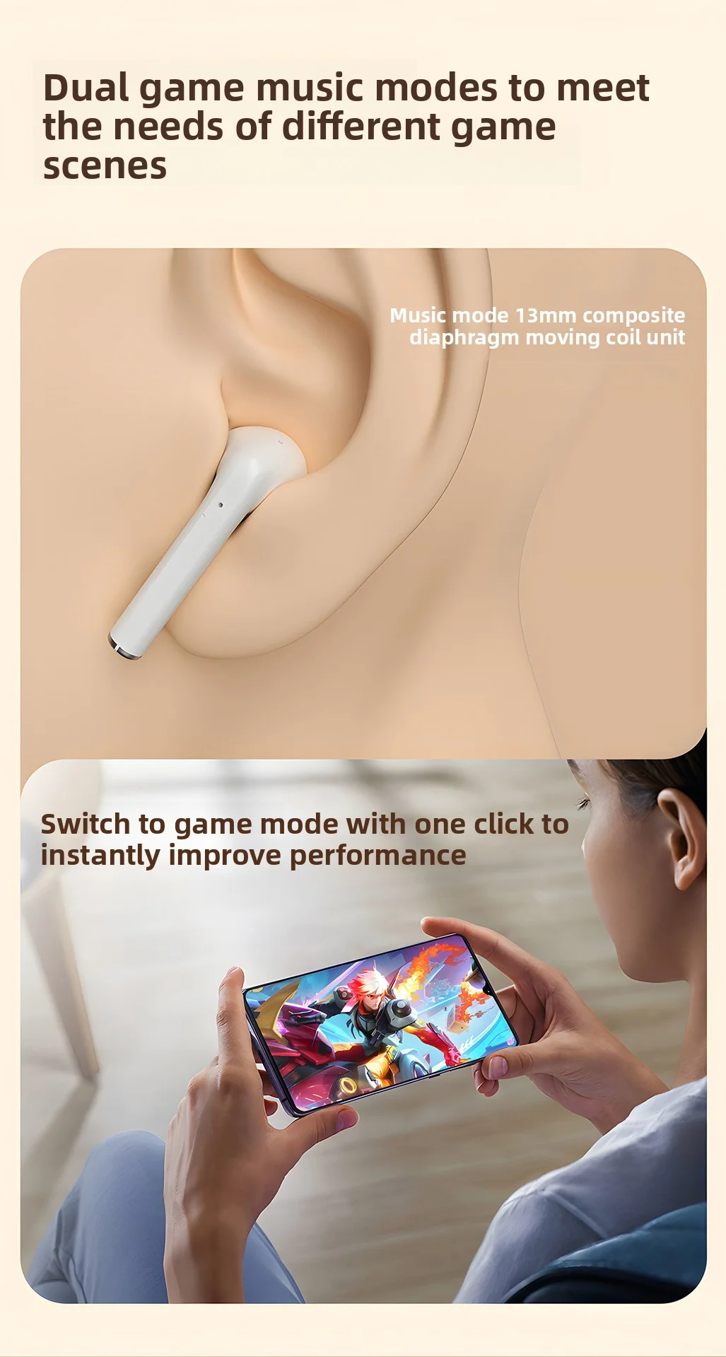 In-ear headphones Stereo TWS wireless Bluetooth headphones call noise reduction