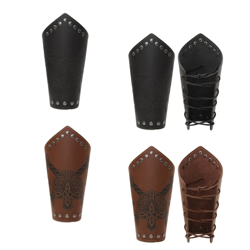 

Мужской наруч для косплея с отверстием для завязки, винтажный браслет с рукавицами пиратского рыцаря