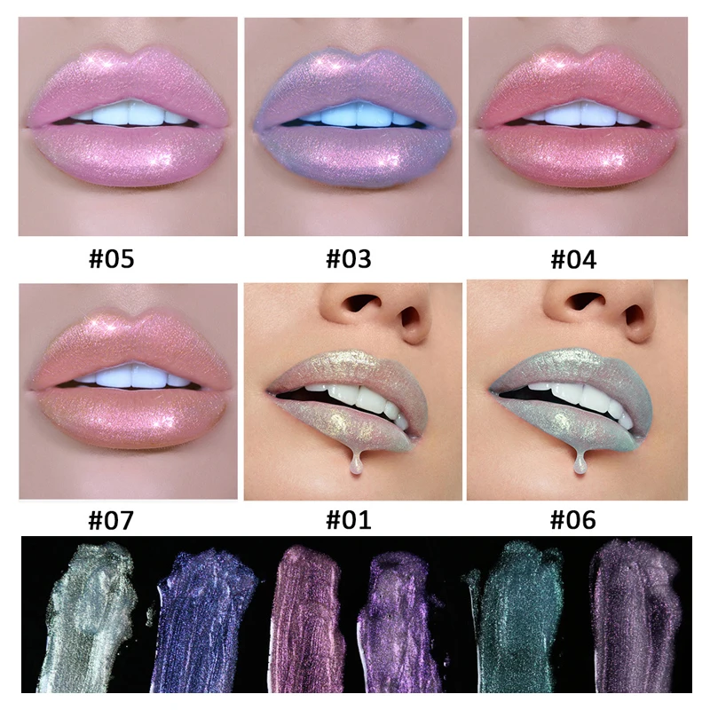Lip Makeup Lip Gloss Lip Tint Lip Plumper Waterproof Long Lasting Holographic Mermaid