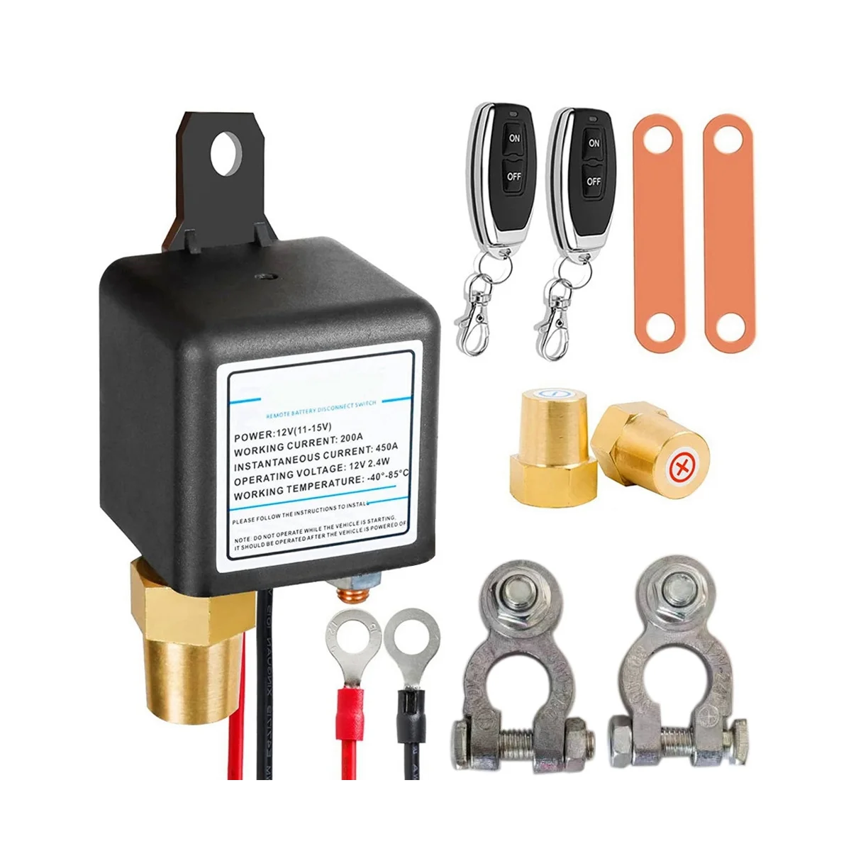 

12V 200A Universal Battery Switch Relay Integrated Wireless Remote Control Disconnect Cut Off I