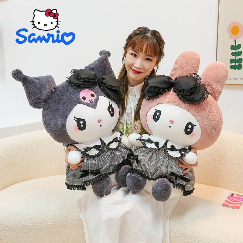 

2023 100 см плюшевая кавайная Sanrio японская мультяшная девочка сердечко Kuromi Милые Плюшевые игрушки Мягкая кукла игрушки для детей Подарки