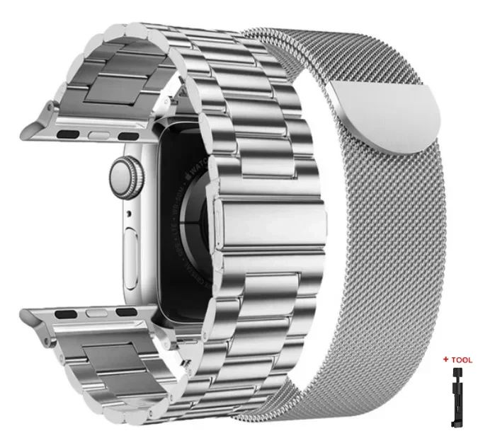 Premium Stainless Steel Metal Strap Bracelet