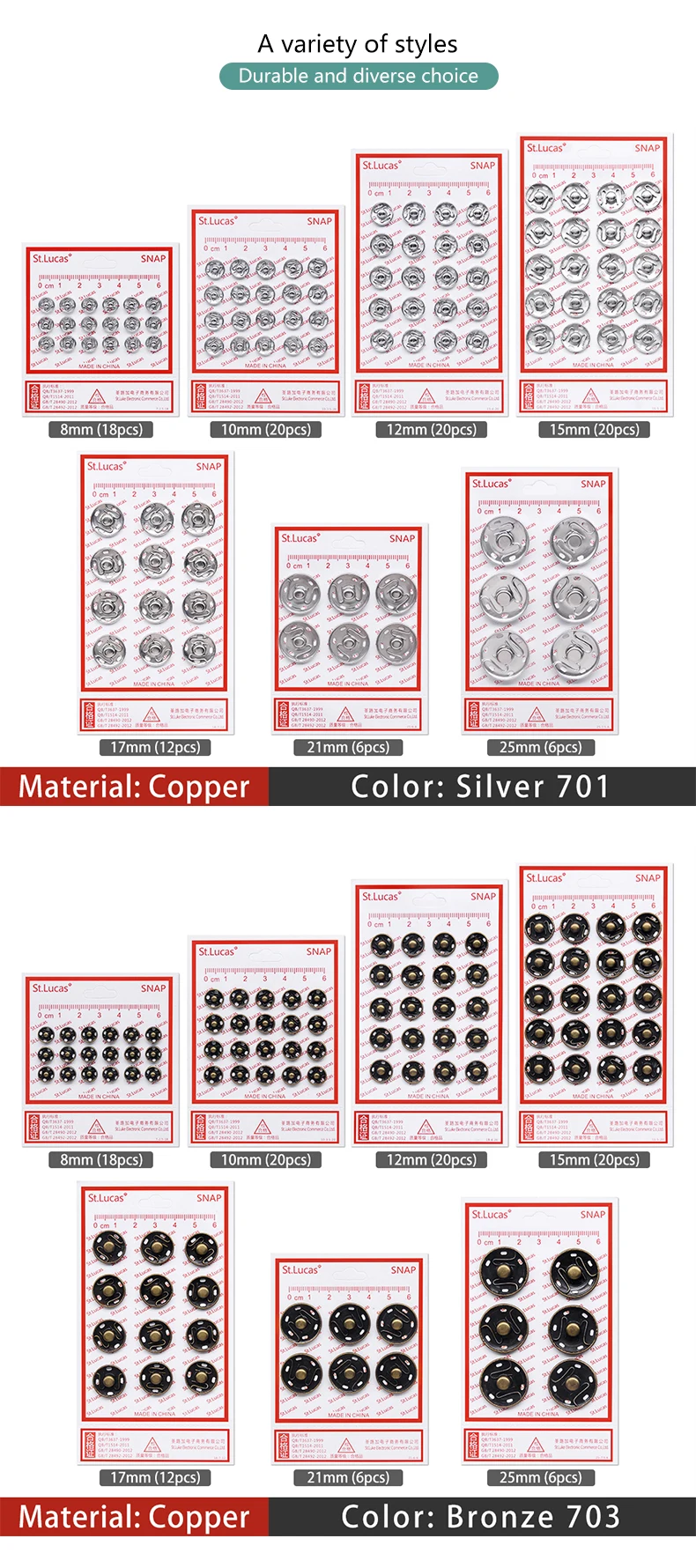 Description Picture 4 of itemSt Lucas Brass Metal Snap Button DIY Doll Clothes Metal Invisible Snap Buckle Doll Clothing Garment Sewing Home Accessories Gift