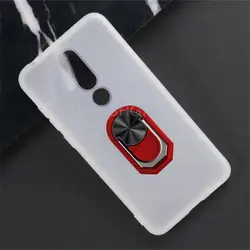 Custodia in silicone TPU morbido per Nokia X5 5.1 Plus con anello per il dito sul retro