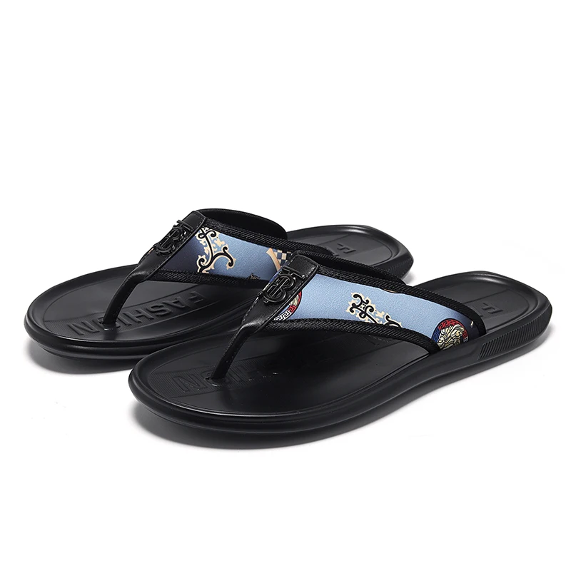 

Luxury Men Slippers Summer Breathable Fashion Casual Flip Flop Indoor Non-slip Outdoor Men Beach Shoes High Quality Men Sandals