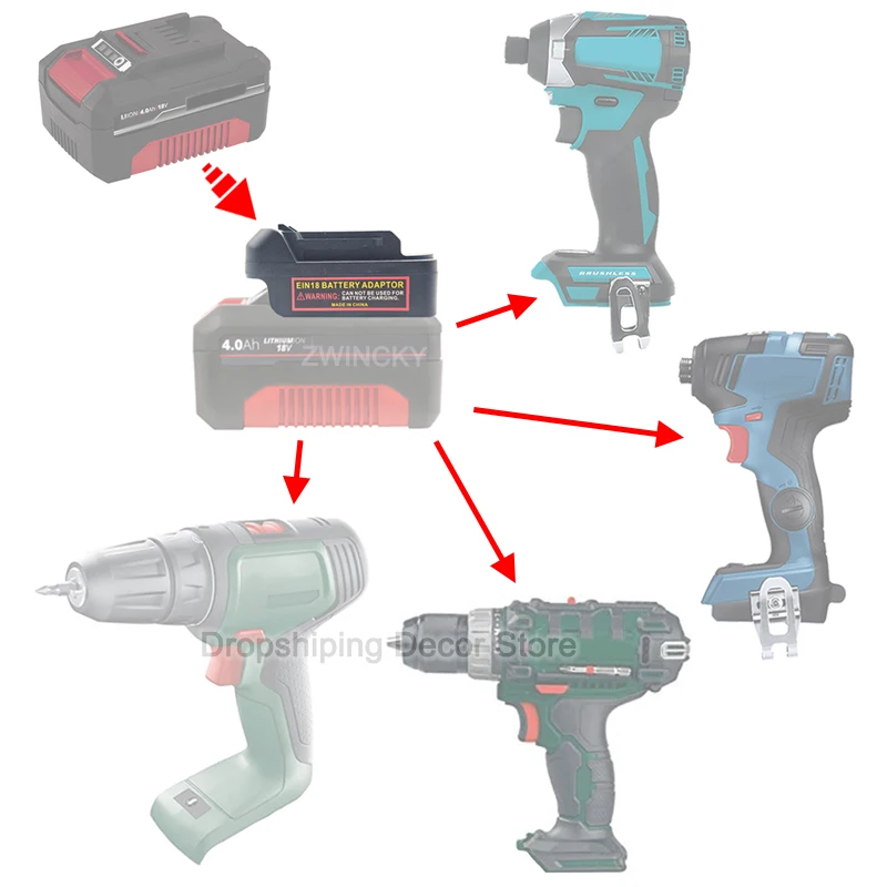 Für Einhell Power X-Change 18V Akku zu Makita/Dewal/Milwaukee/Bosch/Parkside 18V Elektrowerkzeug-Akku-Adapter-Konverter