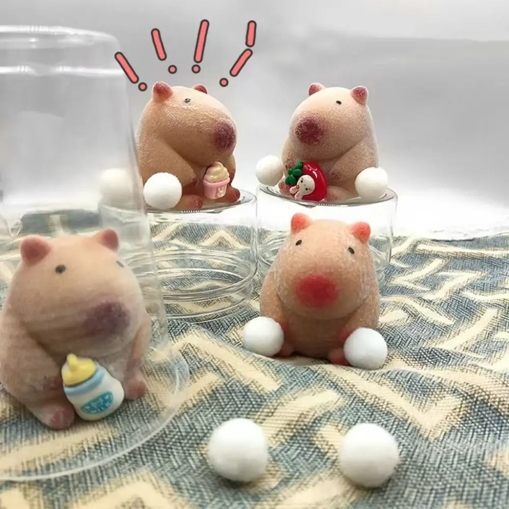 Random 1PC Pink White Capybara Squeezing Toys Squishy Toys Capybara Stress Relief Toys Pinch Stretch Decompress Stress Toys 3