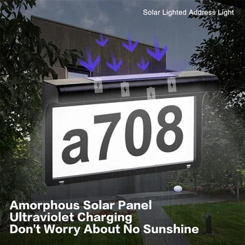 Solar Lights LED Outdoor Waterproof House Number Sign 1
