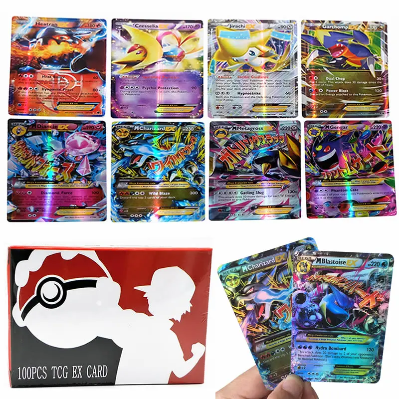 100 Pz Pokemon Mega Ex Scatola Di Carte Brillanti Takara Tomy Giochi Di Gioco Card Battle Trading Carte Bambini Giocattolo Per Bambini Regalo