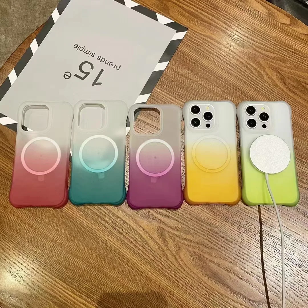 Water Ripples Magnetic cute phone case for iPhone 15 14 13 12 11 Pro Max Four Corner Anti Fall for Magsafe wireless charge Cover