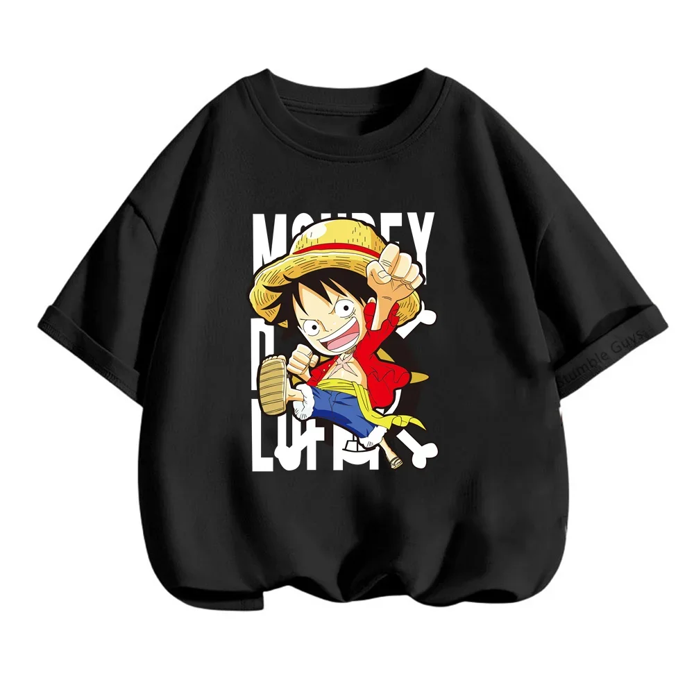 thumbnail image 1 of Camiseta de una pieza de Anime para adolescentes, camisetas de manga corta de verano, ropa para niños, camisetas de Luffy para niñas, camisetas de Sonic, 1 of 5