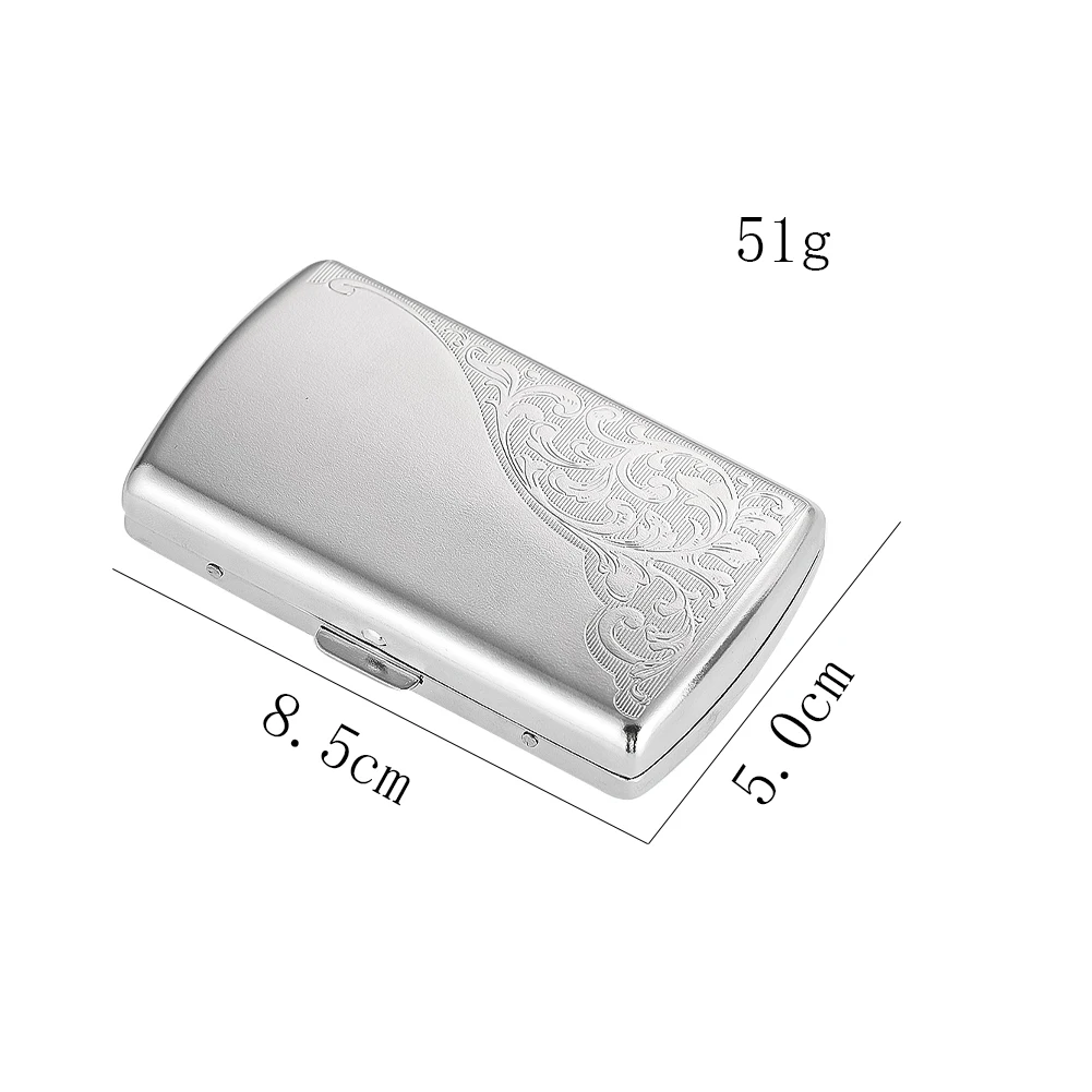 Portasigarette In Metallo Argentato Con Clip A Molla – Custodia Rigida Portatile Per Sigarette, Biglietti Da Visita O Piccoli Oggetti, Dimensioni 9,5x8x1,8 Cm - 5