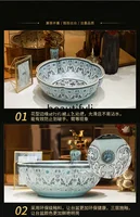 อ่างล้างหน้าเซรามิกรูปทรงกลีบดอกไม้ รุ่น B185 ดีไซน์สร้างสรรค์สไตล์เรโทร 4