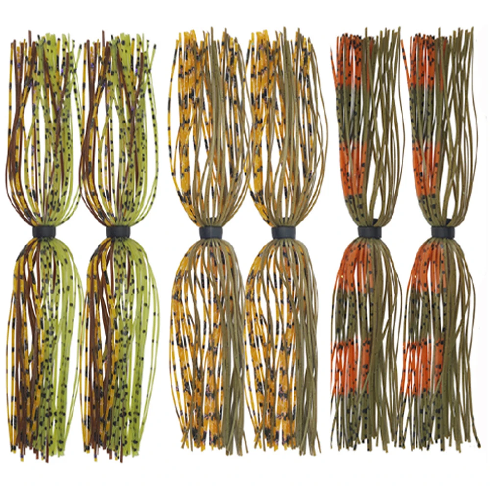 Silicone Skirts fishing lure Artificial bait for Spinnerbait Buzzbait Bass Trout Fishing lure accessories 6Pcs