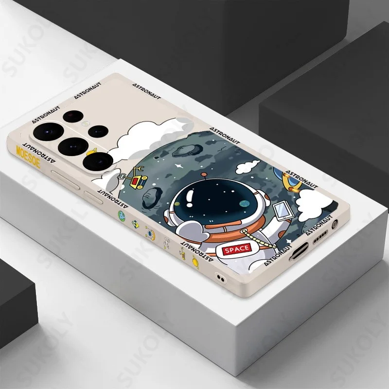 Adorable Astronaut Cartoon TPU Phone Case - Space Theme Cover