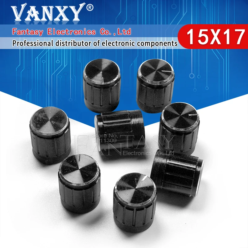Multiturn Potentiometer Linear Potentiometer Rotary Potentiometer Potentiometer Kit Trimmer Potentiometer Potentiometer Knobs Electronic Components 10pcs 15*17mm aluminum alloy potentiometer 15*17 knob rotary switch volume control knob black