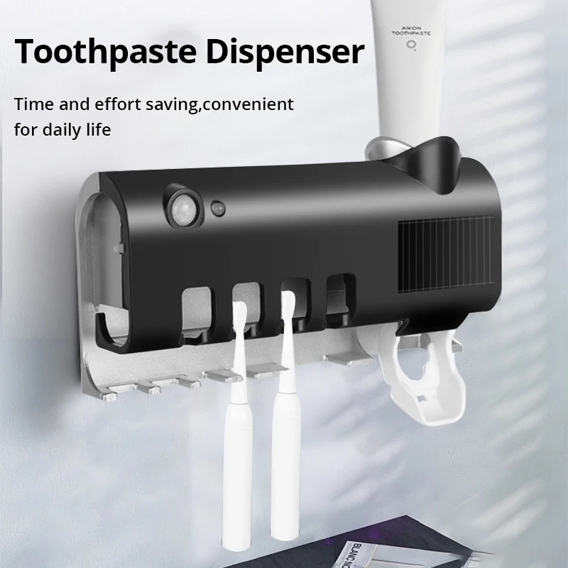 1pc Wall Mount Toothpaste Squeezer Adsorption Toothbrush Holder Storage Rack Bathroom Accessories