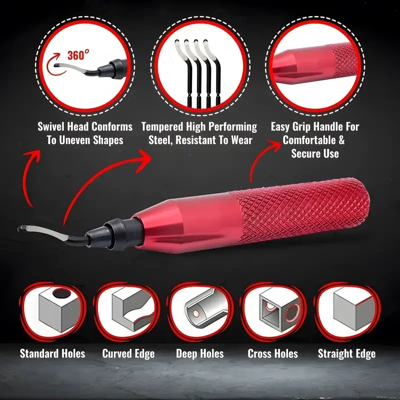 High-speed steel rotary blade deburring tool - suitable for metal, resin, PVC pipe, copper, plastic burring removal reamer tools 4