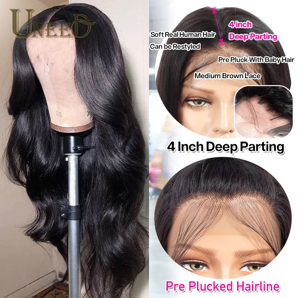 13x4 Lace Frontal Wigs Body Wave Lace Front Human Hair Wigs For Women Pre Plucked Peruvian Body Wave Remy Hair Baby