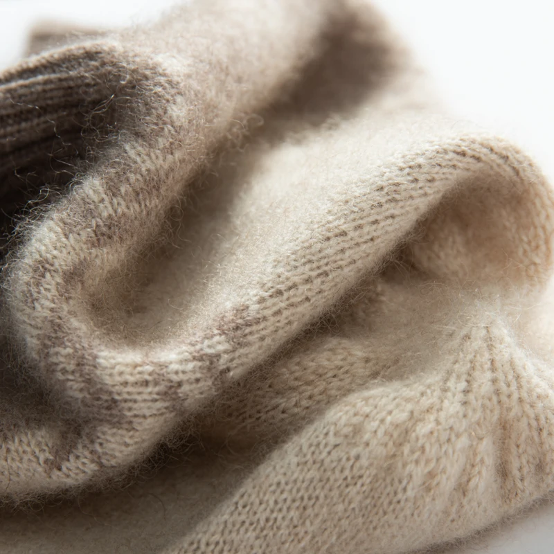 Merrilamb Winter reine Kaschmir mütze für Frauen Mode gestrickte Farbe Jacquard Schädel Mützen im Freien erwachsene Frau weiche warme Mütze – Detail 5