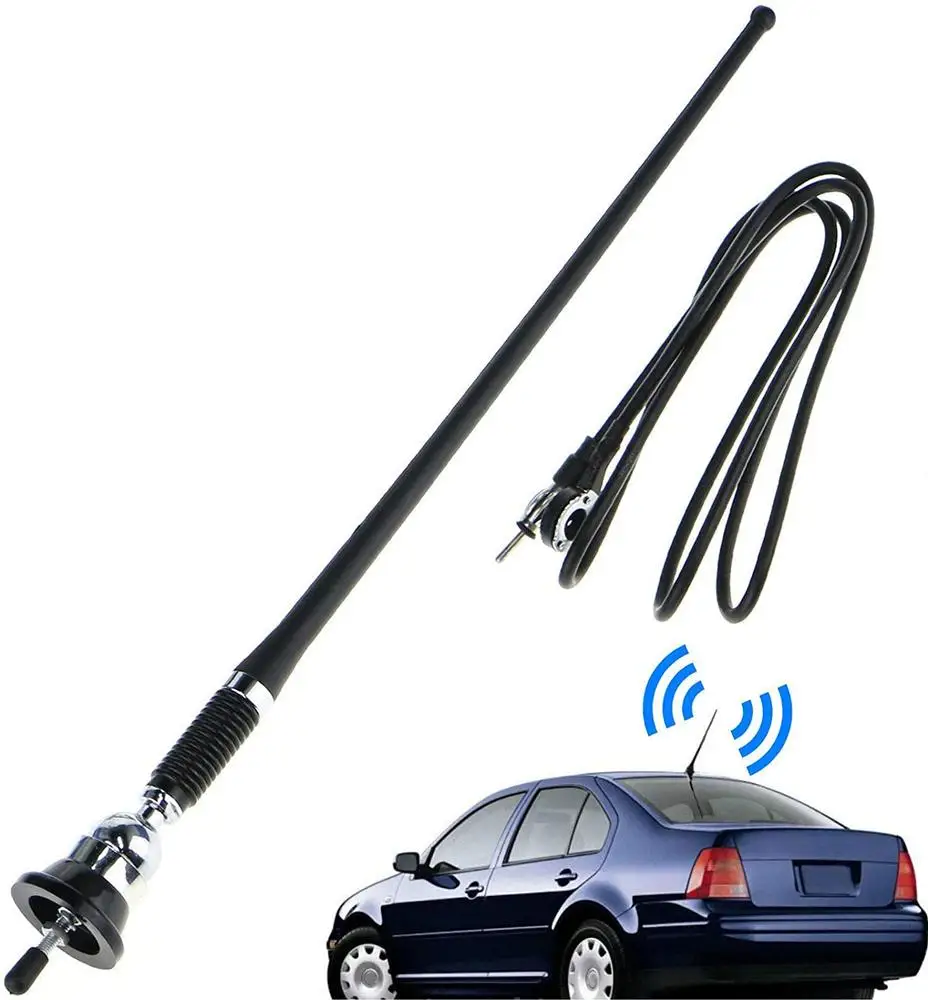 

16.9 Inch Car Fm Am Radio Antenna Flexible Mast Stereo Auto Am Fm Wing Mount Signal Aerial Antenna With Antenna Extension Cable