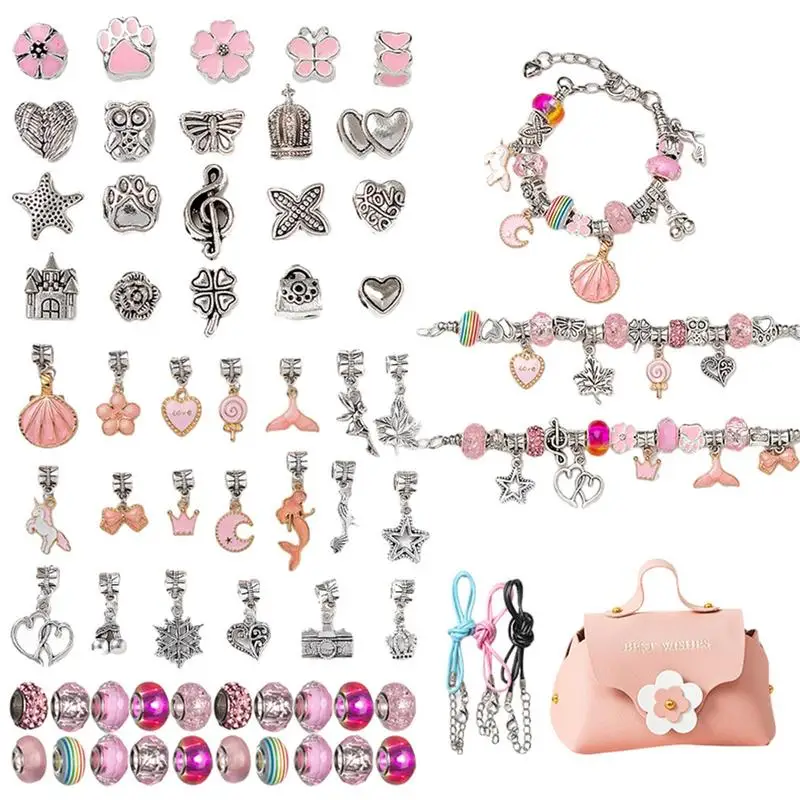 

Charm Bracelet Making Kit Girls Jewelry Making Kit With Pendants DIY Crafts Christmas Birthday Gifts Improve Hand-Eye