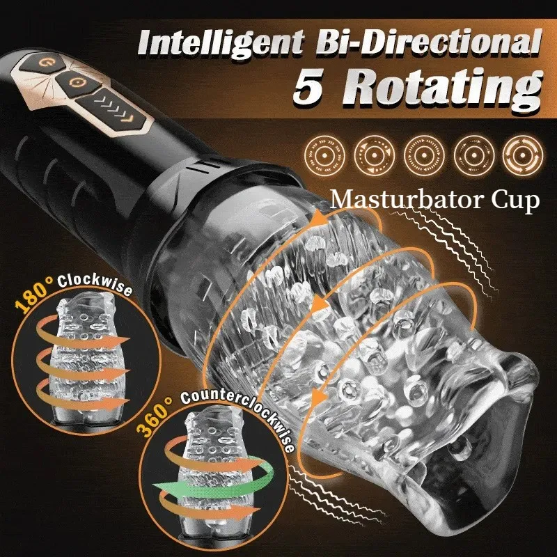 Automatic Electric 360&deg; Rotating Sucking Male Blowjob Piston Masturbator Cup Vagina Real Oral Vibrator Machine Sex Toy Adult 18+ male masturbator male masturbator cup male masturbation aid