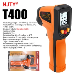 Digital Infrared Thermometer with Laser Temperature Measurement (-50~600℃) - Non-Contact Pyrometer Gun (T400)