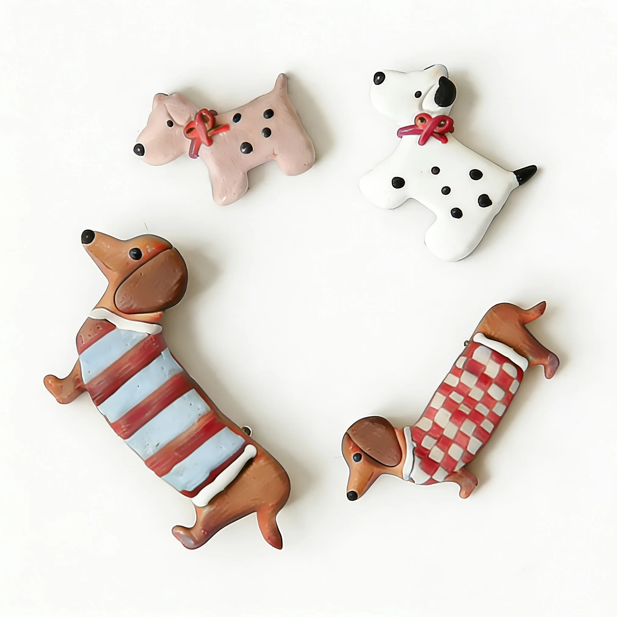 2 Sets 6-teilige Cartoon-Hunde-Formen aus Polymer Clay | Schmuckherstellungswerkzeuge mit Neujahrs-Motiven | Schnauzer & Dackel Tonformen – Detail 5