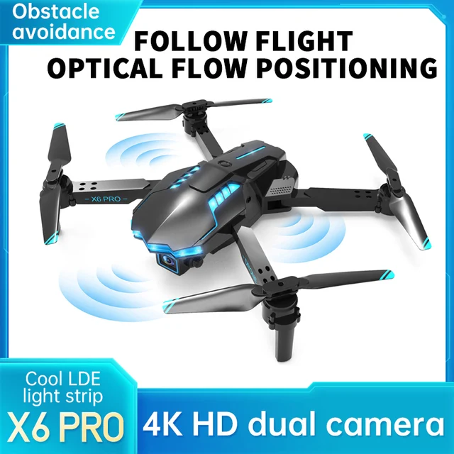 2022 New X6 pro Drone 4K professional HD camera 2.4G WIFI Fpv with Avoidance optical flow foldable quadcopter rc helicopter Toys 1