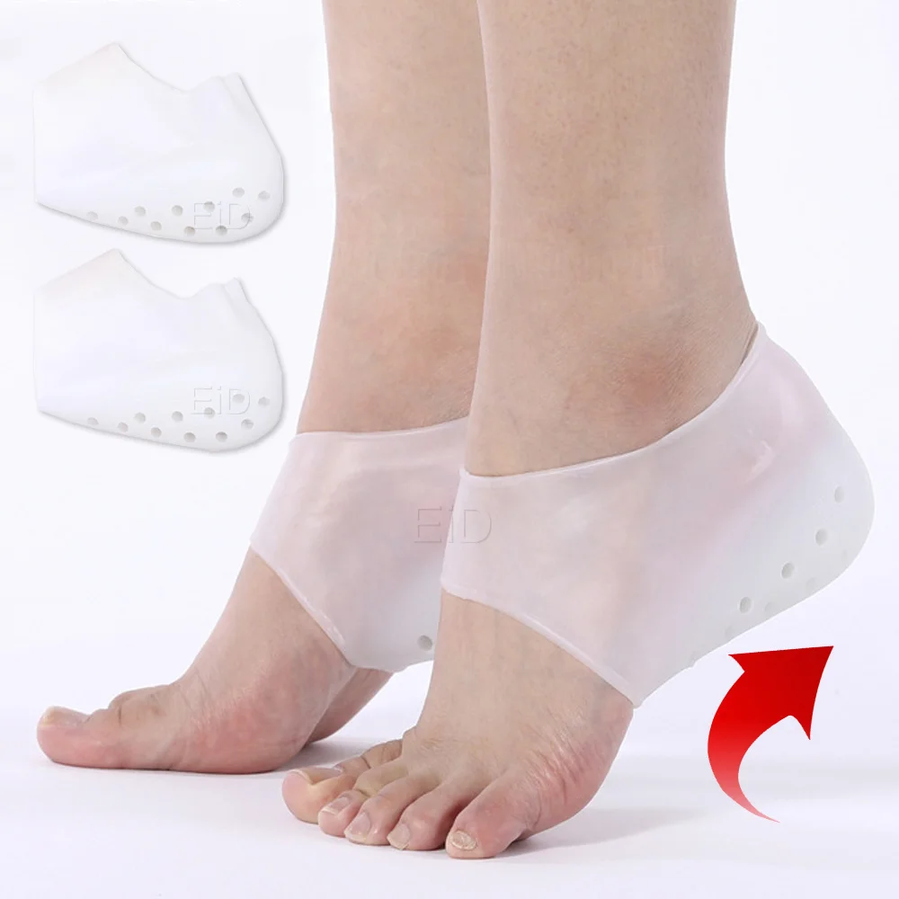 Unsichtbare, erhöhte Einlegesohle, Silikon-Fersensocken für Damen und Herren, Einlegesohlen, 2,5 cm Einlegesohlen für Plantarfasziitis, Schuhsohle, Weiß – Detail 27