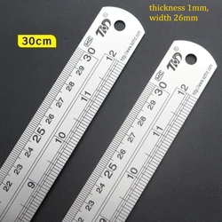 Set of 2 Durable Stainless Steel Rulers (15cm - 40cm) with British Scale - Ideal for School, Office, and Home (30cm 2pcs)