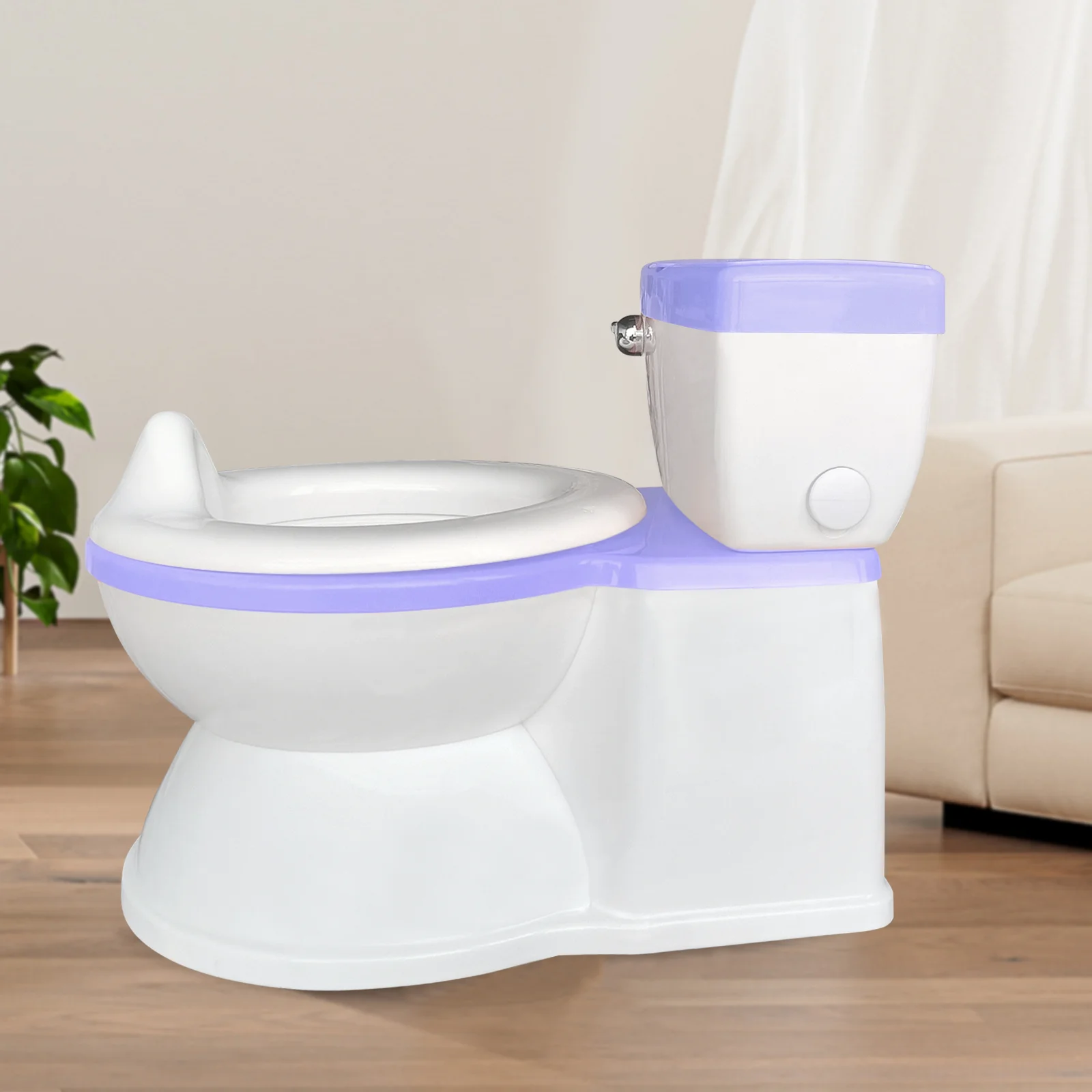 Real Feel Potty in Baby Size, Toddler Potty Training Toilet, Lifelike Flushing Sound with Wet Wipes Storage 2