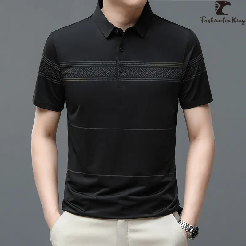 

Men's Summer Casual Polo Shirt Male Short Sleeve Business Collared T-shirt Quick-dry Thin Top