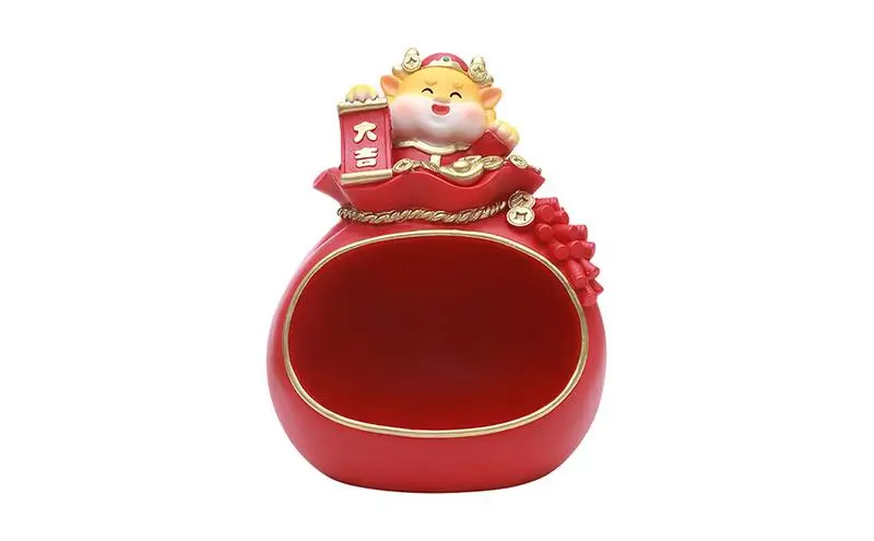 

Year of the Dragon lucky bag storage ornaments Dragon Figure Ornament with storage home desktop New Year festive ornaments gifts