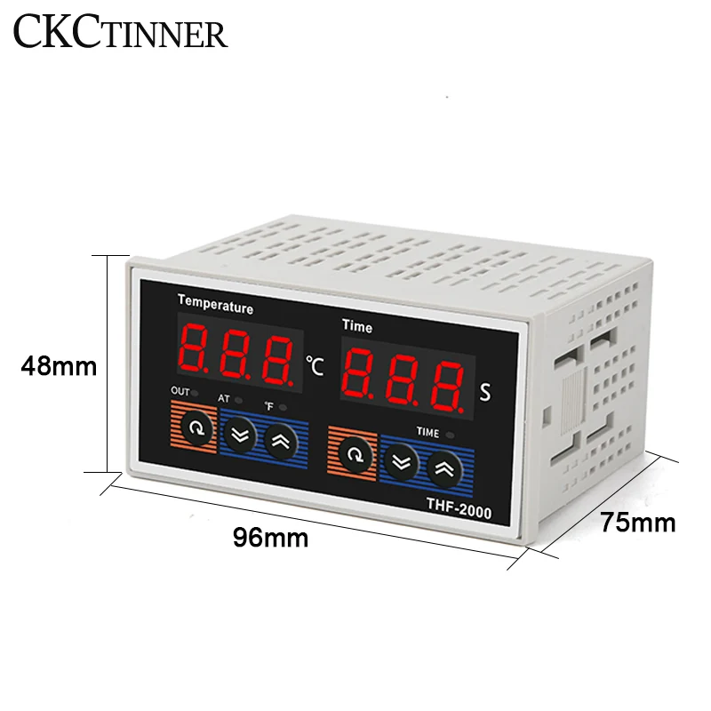 Digital Temperature Controller Time and Temperature Integration Control Instrument Relay SSR THF-2000 AC85-AC265V 50Hz Digital Display PID K-type