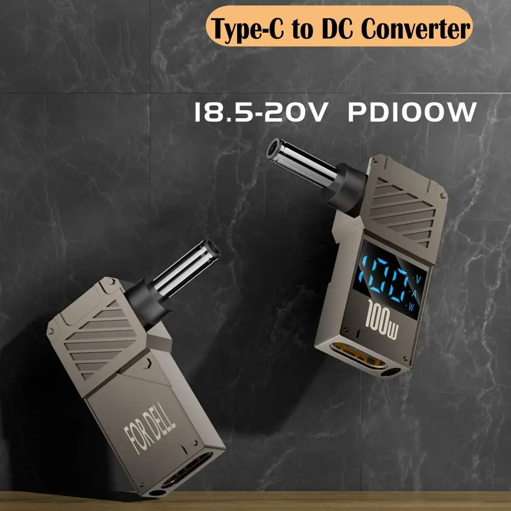 Universal Intelligent PD 100W Fast Charging USB-C to DC Converter with Digital Display