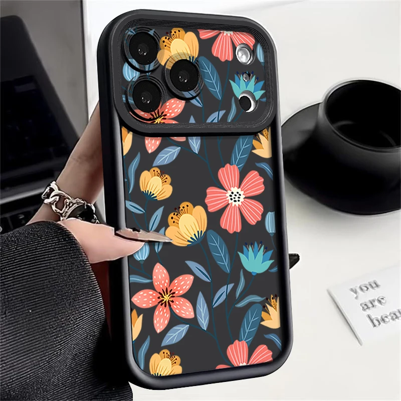 Vibrant Floral Silicone Shockproof Phone Case