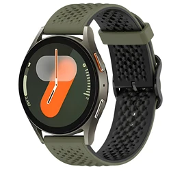 Premium 20mm Liquid Silicone Smartwatch Strap Bracelet for Watch 5 Pro 45mm (Army green black)