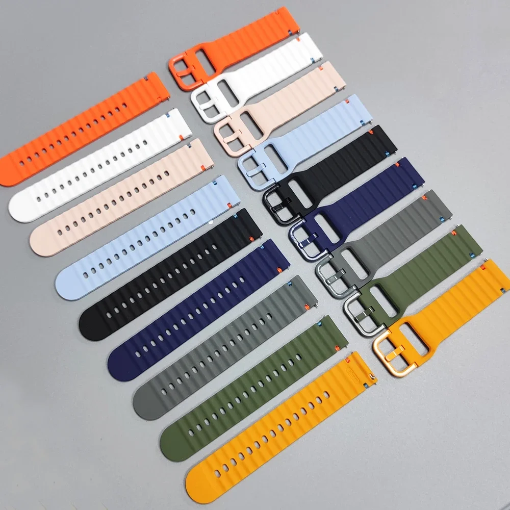 Enhanced Silicone Sport Smartwatch Bracelet - 20/22mm Adjustable Strap