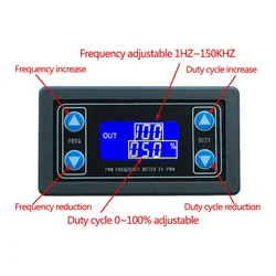 Adjustable PWM Signal Generator Module with LCD Display (1Hz - 150kHz) - Wide Voltage Range 3.3V - 30V (XY - LPWM with shell)
