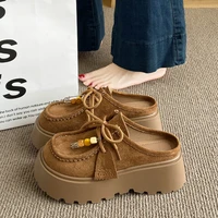 Women's Loafers, 2025 New Style Platform Heightening Front-covered Slippers, Retro Women's Casual Half-slippers - Image 2