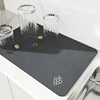 1pcs Tableware Mat Super Absorbent Coffee Plate Large Kitchen Absorbent Drying Pad Quick Drying Drainage Pad Gray Blue 3