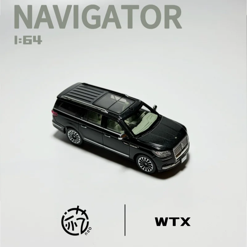 Wtx Yi Neo 1:64 링컨 네비게이터 롱 휠베이스 합금 자동차 모델 자동차 매니아를 위한 수집용 차량 맞춤형 어린이 장난감 선물