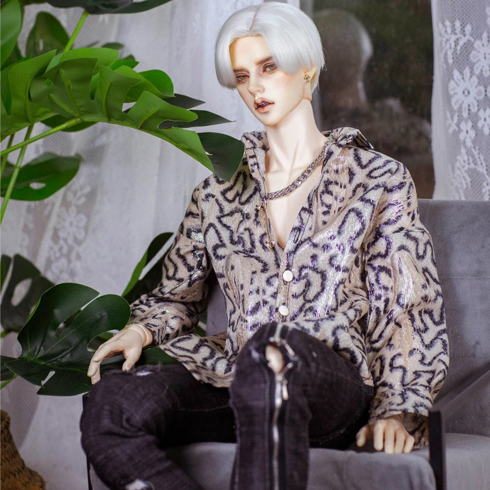 

D08-P018 children handmade toy 1/3 uncle doll BJD/SD ID75 doll's clothes loose snake patterned shirt 1pcs