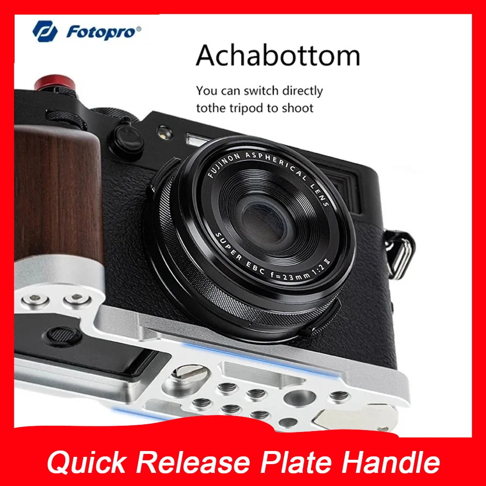 Fotopro L-shaped Wood Quick Release Plate Handle, Thumb Handle, Hot Shoe Cover Accessory For Fujifilm X-100VI X100V Arca Swiss