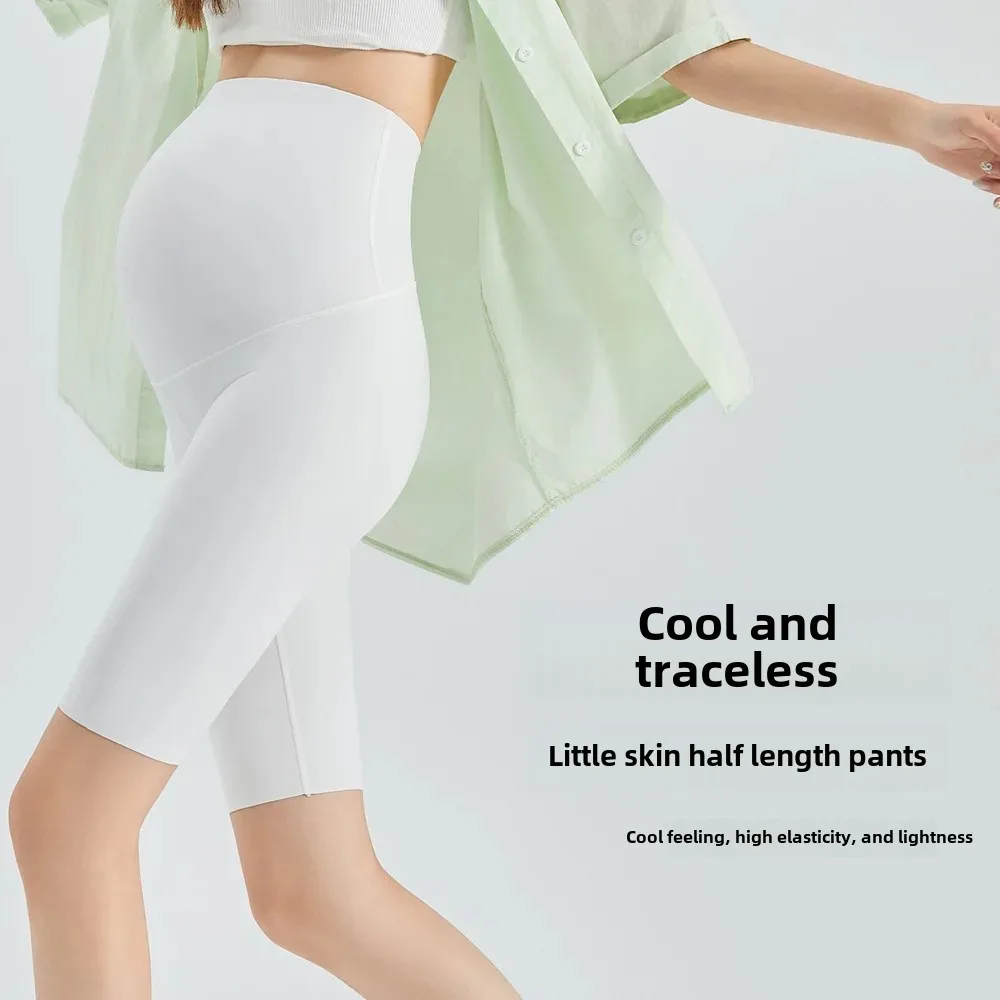 Summer Thin Five-Point Safety Pants Cool Sensation Bottoming Pants for Pregnant Women Prevent Exposure Wear Outdoor